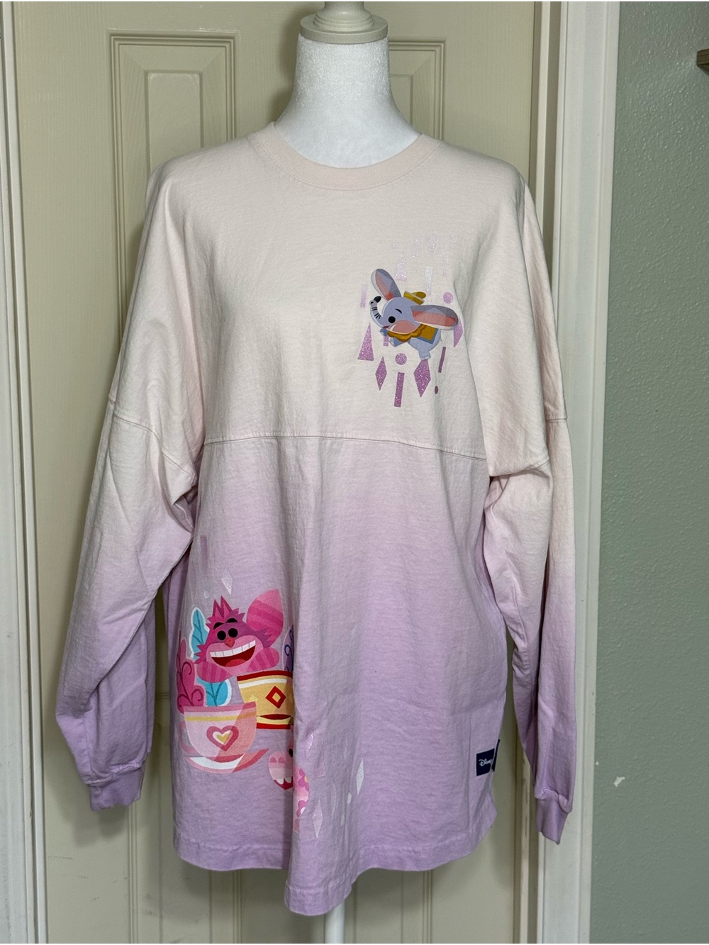 Disneyland Resort Spirt Jersey Women’s Medium Lavender Ombre Long Sleeve Tee